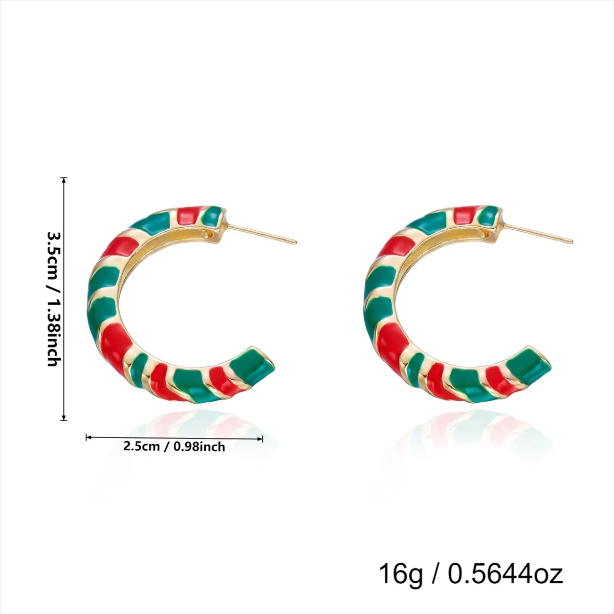 Weihnachtliche Emaille-Ohrringe mit Weihnachtsmann, älterer Dame, asymmetrischem Design, für Damen, mit Motiven von Rentier, Schneeflocke, Lebkuchenmann und Süßigkeiten, Schmuck. – Detail 8