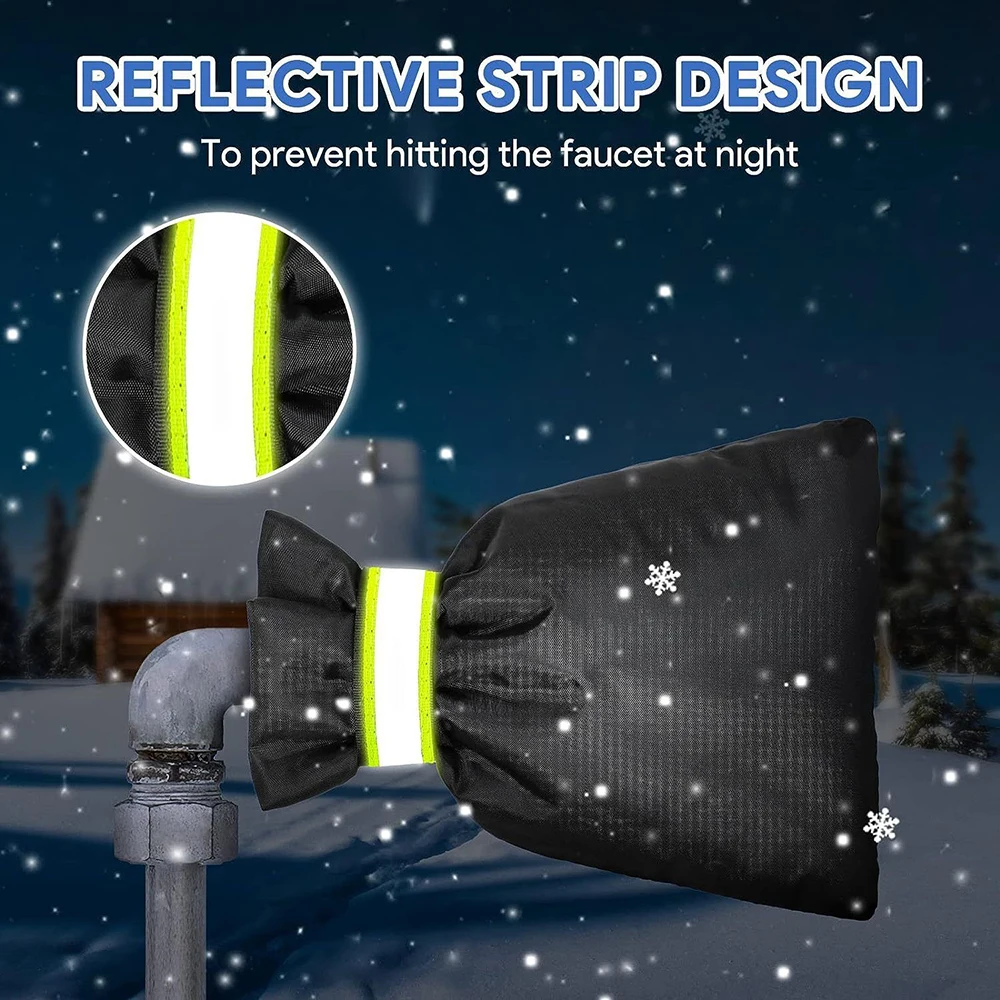 2-8PCS Outside Tap Cover Frost Protector Thermal Insulation Jacket Thickened Outdoor Tap Weather Covers with Reflective Strip