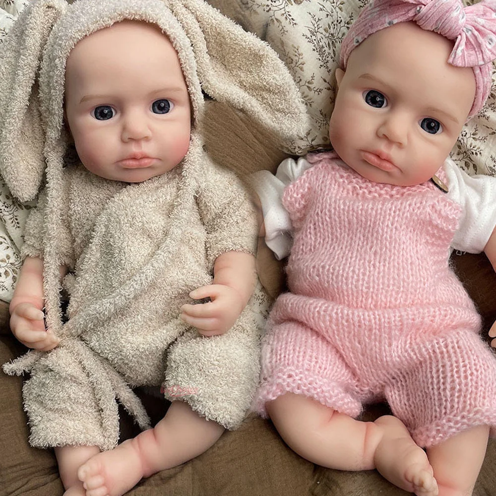 Blue Eyes Newborn 18 Inch Lifelike Silicone Reborn Doll Lifelike Skin Details Reborn Doll Art Doll Enthusiast Christmas Gift