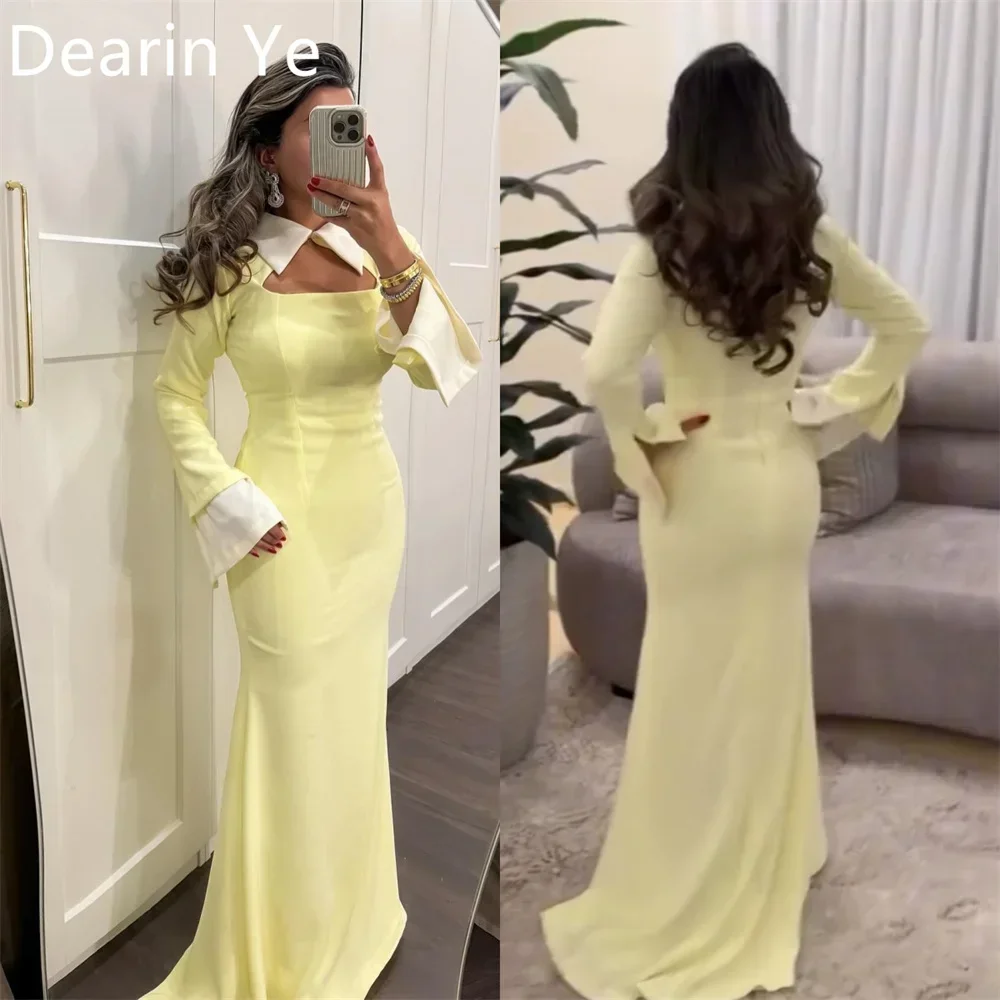 

Customized Evening Dress Dearin Scoop Neckline Column Floor Length Skirts Vertically Bespoke Occasion Dresses Saudi Arabia Prom