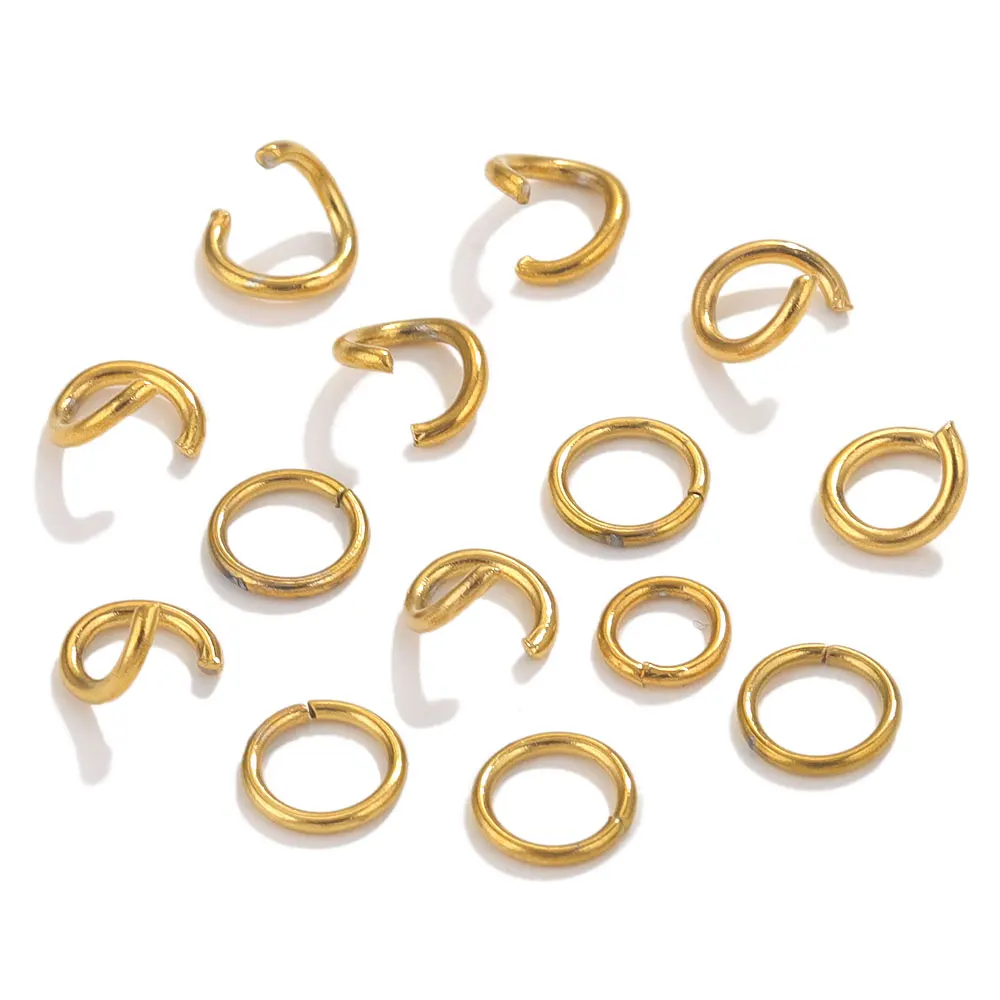 100pcs Gold Plated Stainless Steel Open Jump Rings For Jewelry Making DIY Split Ring Connectors Jewelry Finding Parts Components