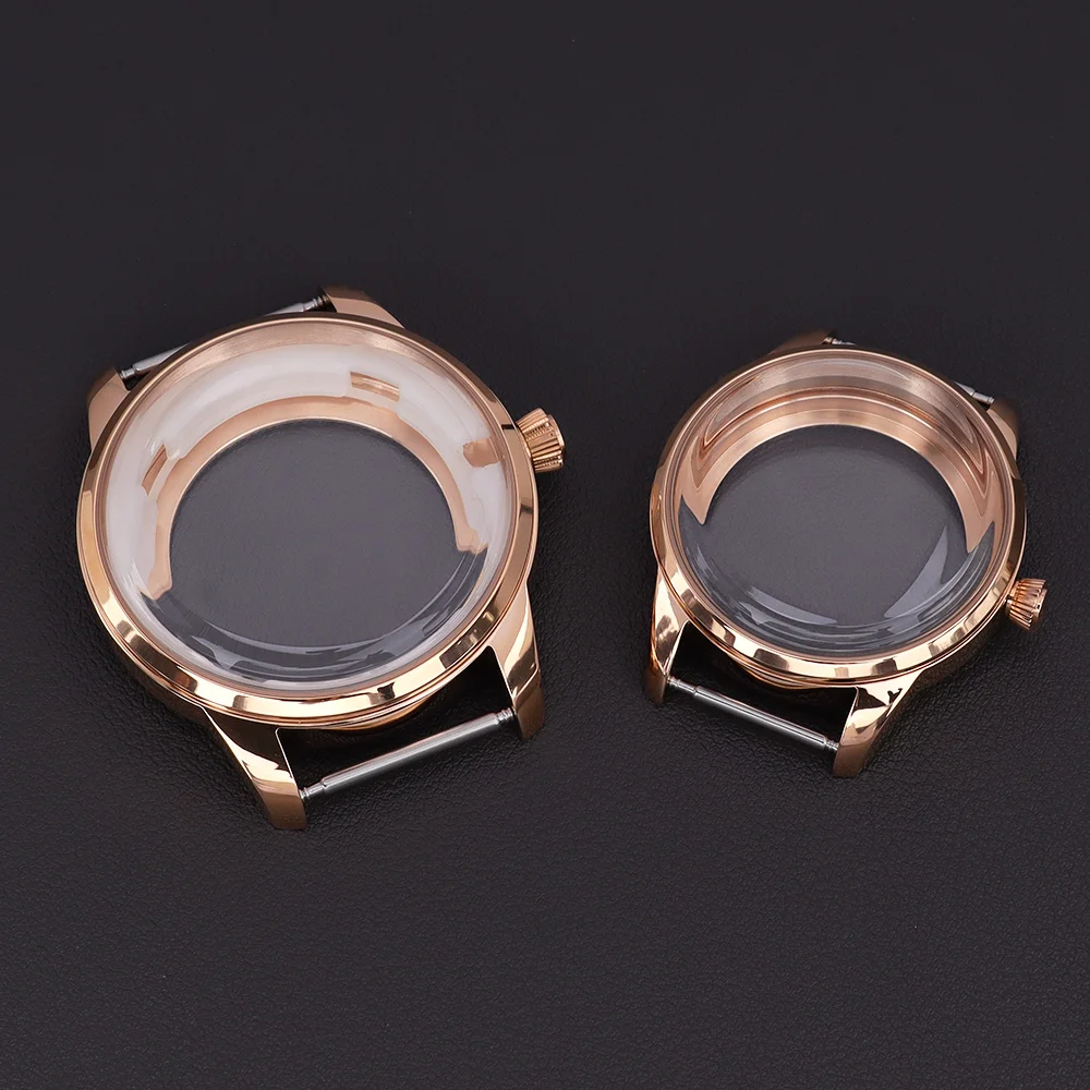for 33MM/40MM Cocktail Watch Case Stainless Steel Case Arch Glass Fit NH35 NH34 NH38 Movement Watch Replacement Part Silver Case