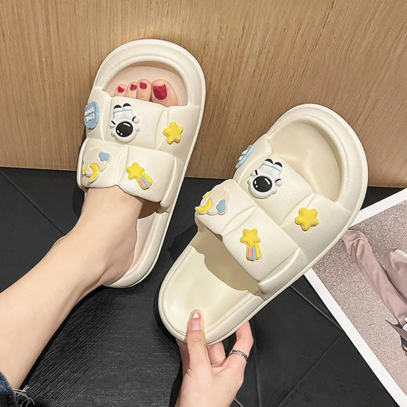 Home Slipper Cloud Woman Cute Summer Sandal Flip Flops Beach Non Slip Soft Sole Flat House Shoes Ladies Cartoon Female Slide