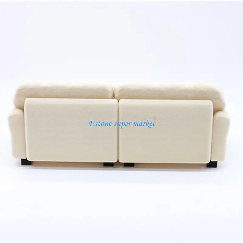 

090B Handmade Mini Couch Dollhouses Single Sofa Set Flocking Loveseat Seater For Realistic Bedroom Scenes