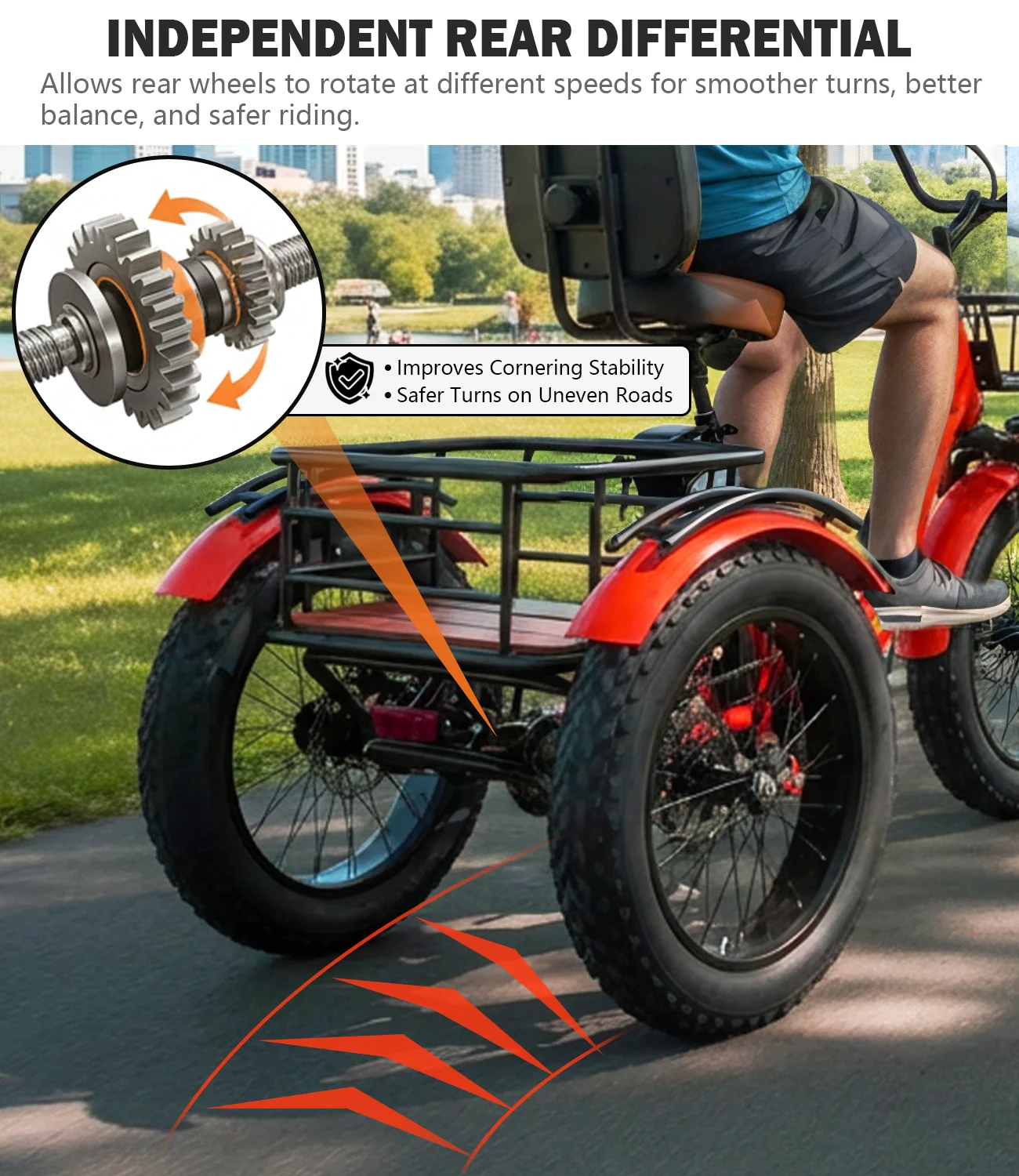 Foldable Electric Tricycle for Seniors & Commuters | 1350W Peak Fat Tire | 48V 15AH Detachable Battery 50‑Mile Range | 7‑Speed Pedal Assist with Walk Mode