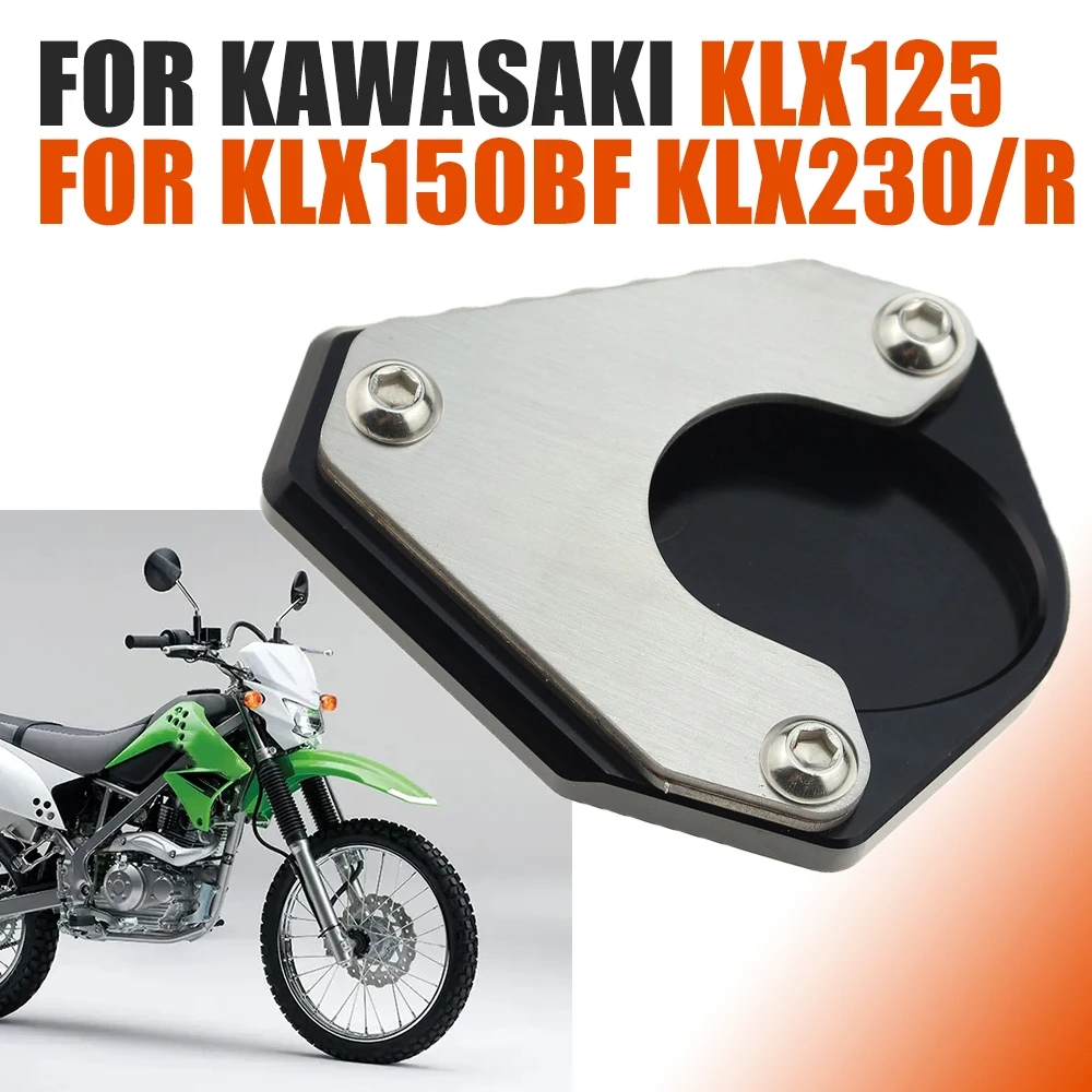 For KAWASAKI KLX125 KLX150BF KLX230 KLX230R KLX 230 Motorcycle Accessories Kickstand Foot Side Stand Enlarge Extension Pad Shelf