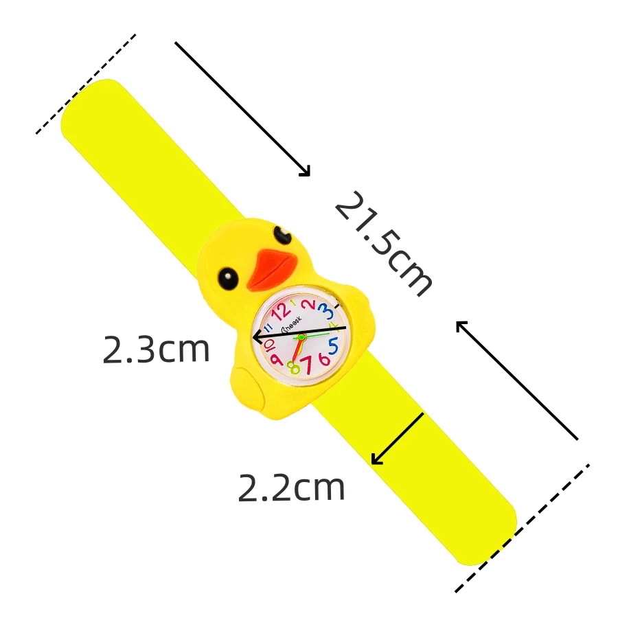 Baby Watch 3D Cartoon Duck, Sheep, Pig, Cow Kids Slap Watches Birthday Gift Girl Boy Children Study Time Toy Clock