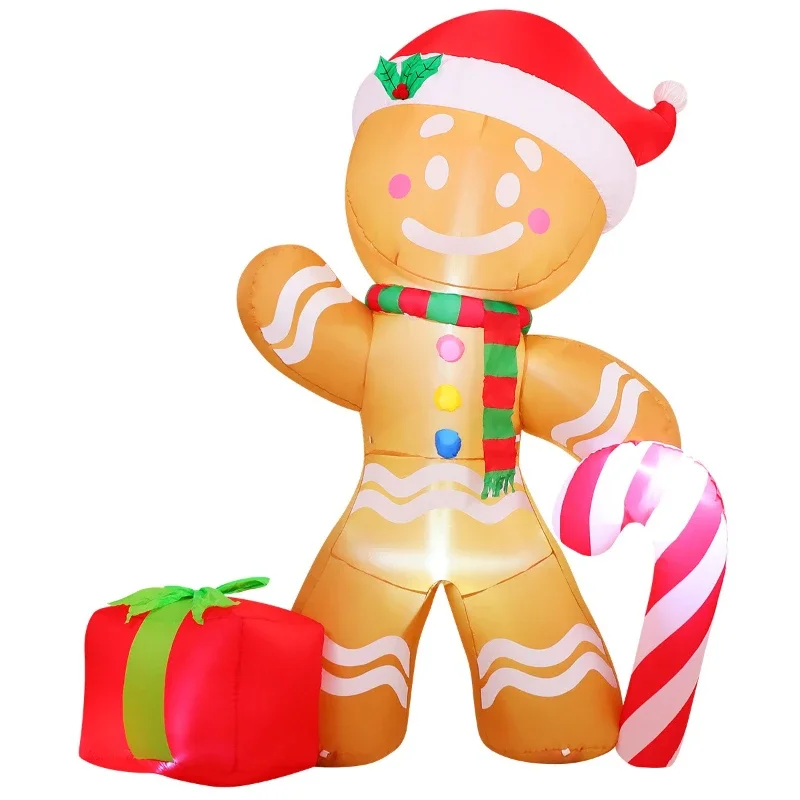 

2.4 meters gingerbread man inflatable decoration, Christmas air model holiday atmosphere toy props
