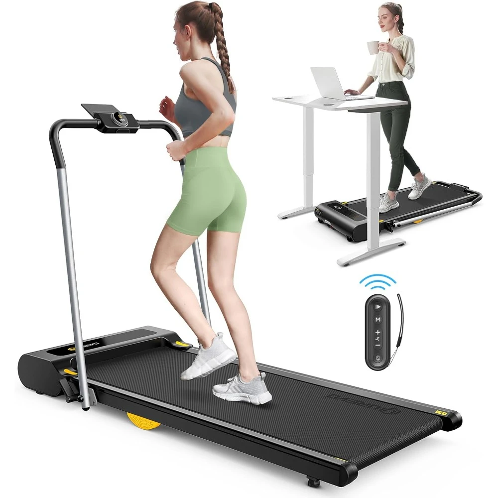 2 in 1 Folding Treadmill, Under Desk Treadmill for Home/Office, 2.5HP Walking Pad Treadmill with Remote Control, LED Display