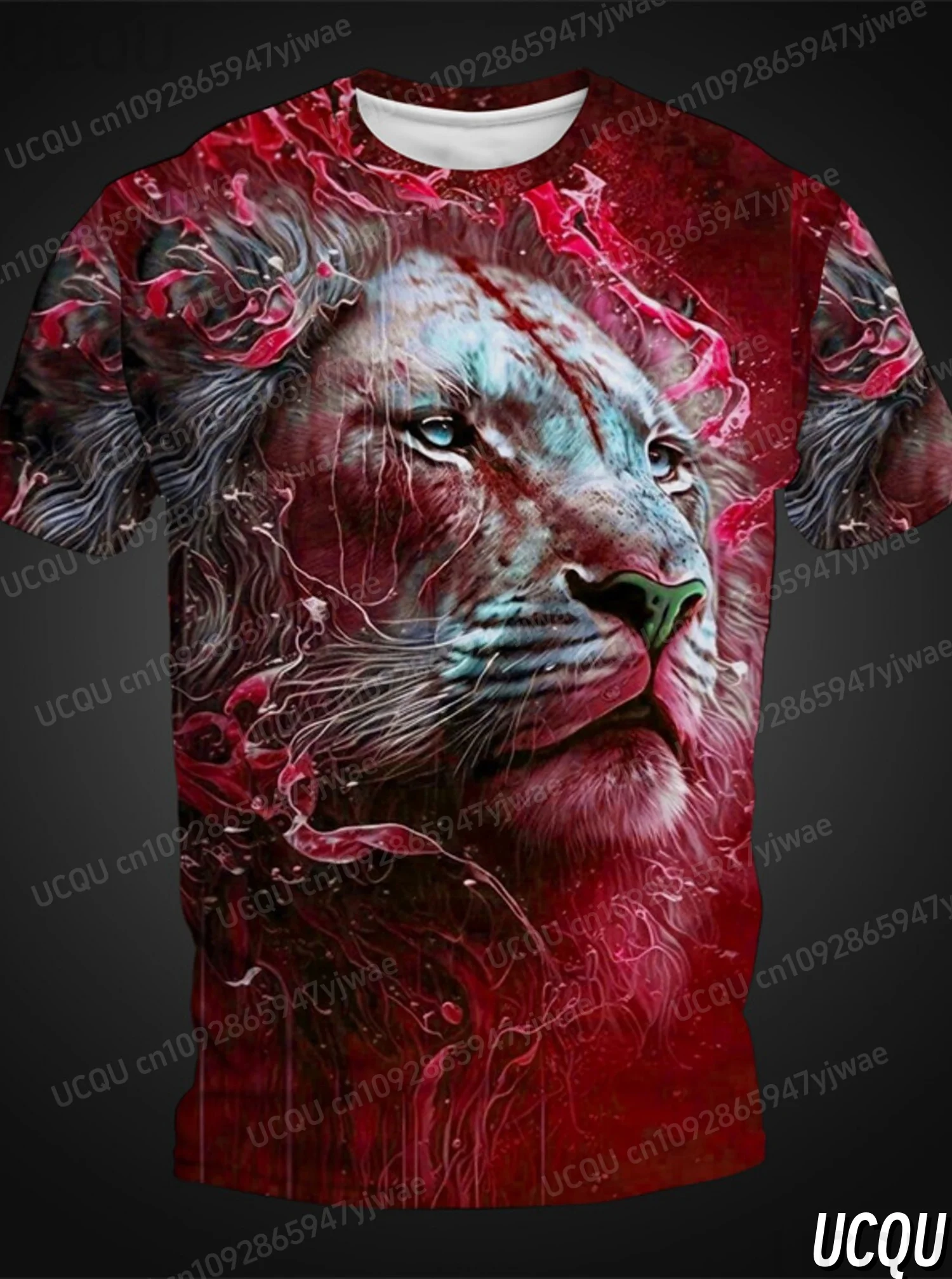 2025 Summer T shirt For Men Graphics 3D Lion Print Fashion Short Sleeve O-neck T-shirt Men's Clothing Casual t-shirts Streetwear