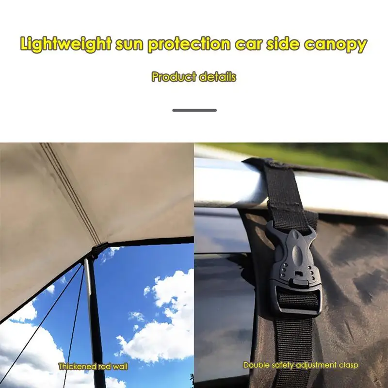 Car Awning Oxford Cloth Car Side Awning Rooftop Camping Sunproof Car Tent Universal Suv Windproof Car Camping Gear Tent For