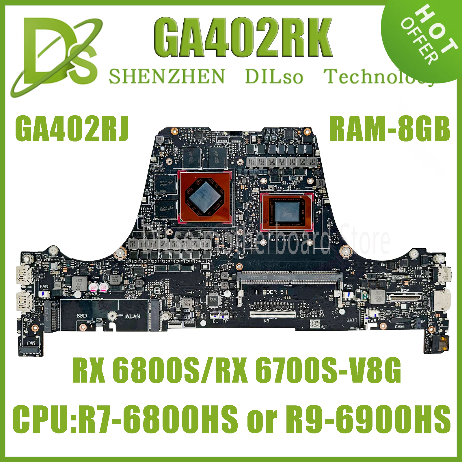 KEFU GA402R Mainboard For ASUS ROG Zephyrus G14 (2022) GA402 GA402RK GA402RJ Laptop Motherboard R7-6800H R9-6900H RAM-8GB