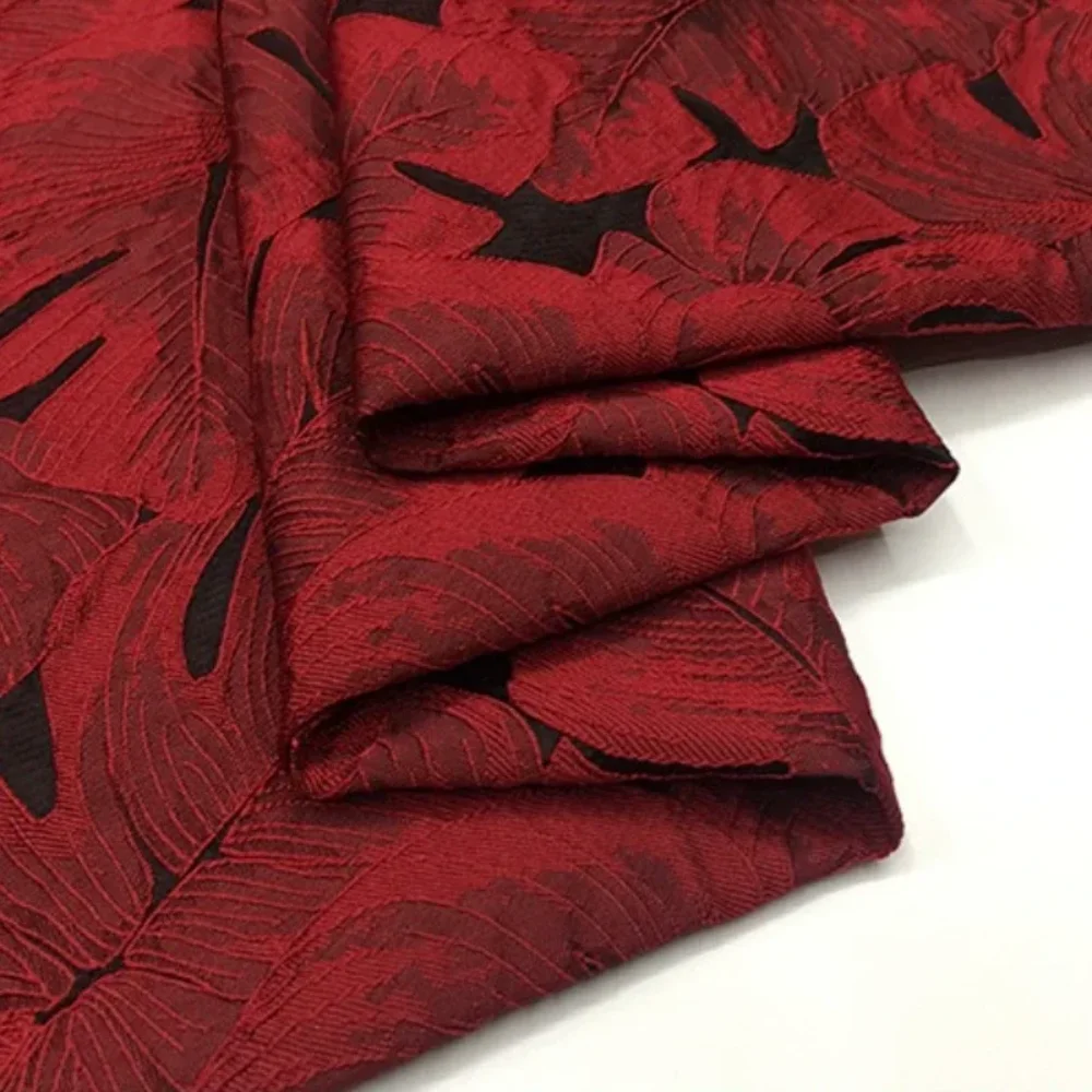 

Жаккардовая ткань, винтажное весенне-осеннее платье с темным узором в виде листьев планата, плащ, костюм, куртка, дизайн из чистой ткани, модное шитье