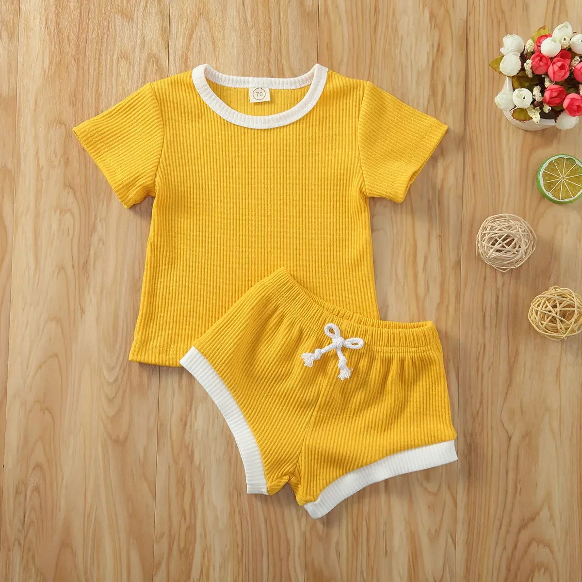 Baby Clothes Set 2Pcs Short Sleeve Top Shorts Suit Summer Outfit 0-3Y