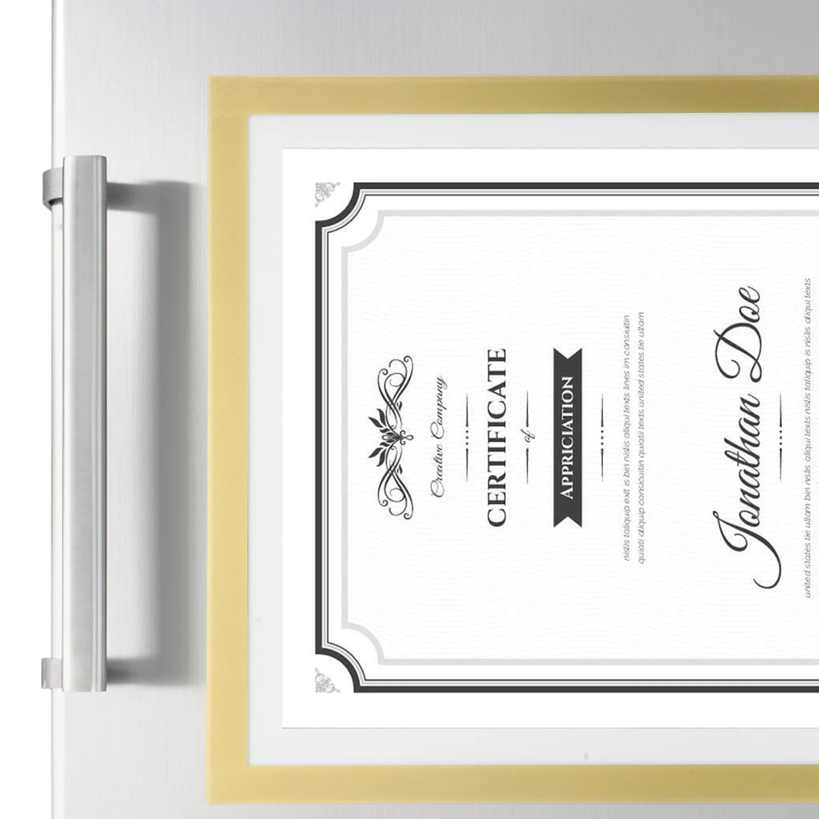 

A3 Certificate Protector Magnetic Sign Holder Self Adhesive Pvc Business License Display Golden Picture Frame For Wall Office