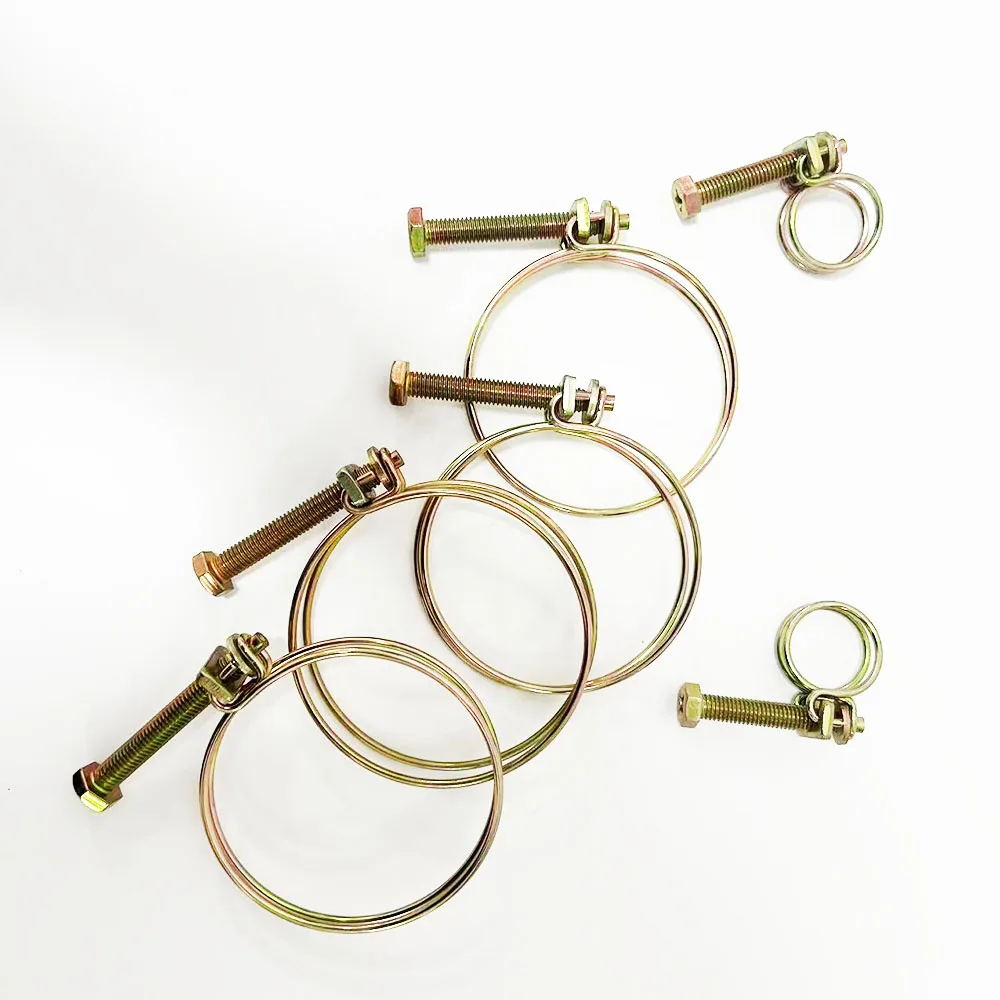 5 Double Wire Hose Clamp Fixed Assortment Kit Pipe Hoop 304 Stainless Steel Throat Hoop Pipe Clip