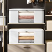 1/4pcs Large Capacity Quilt Storage Bag with Clear Window,Washable 90L Non-woven Clothes Organizer with Sturdy Zipper and Handle