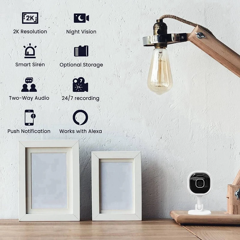 ABGR-2X Wifi Camera 2K, Indoor Home Security Cameras For Baby/Older/Dog/Pet Camera With Phone App