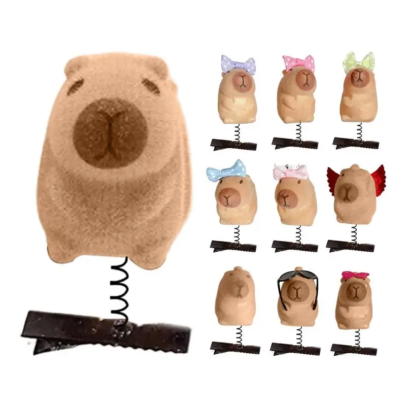 Hair Clip 10Pcs Cute Capybara Spring Hairpins Multifarious Creative Quirky Cartoon  Pins Plush Versatile Duckbill Clips Headwear