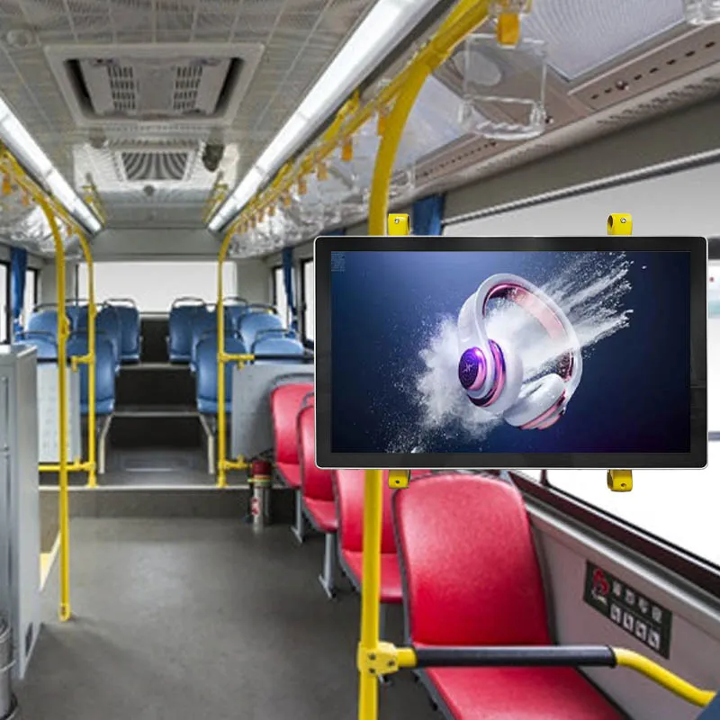32 Inch Bus Handrail Wall Mount High Brightness Display, Shockproof Industrial for Amusement Park Marine Vessels