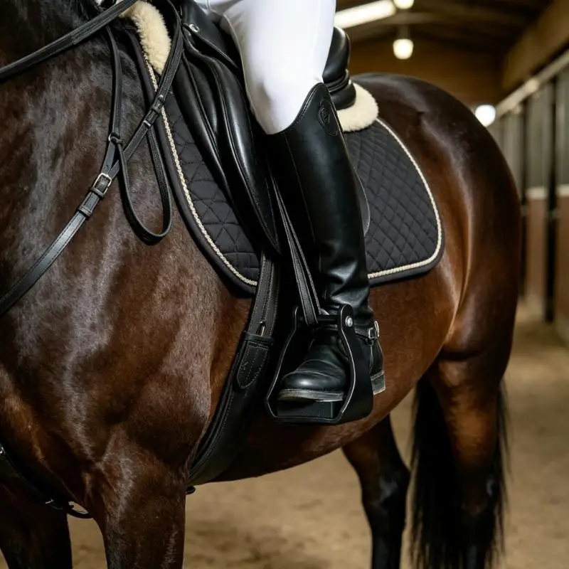   2pcs Horse Training Stirrups with Thick Padded Foot Platforms, Open-Sided Frames, Top Sections, and Visible Metal Fasteners