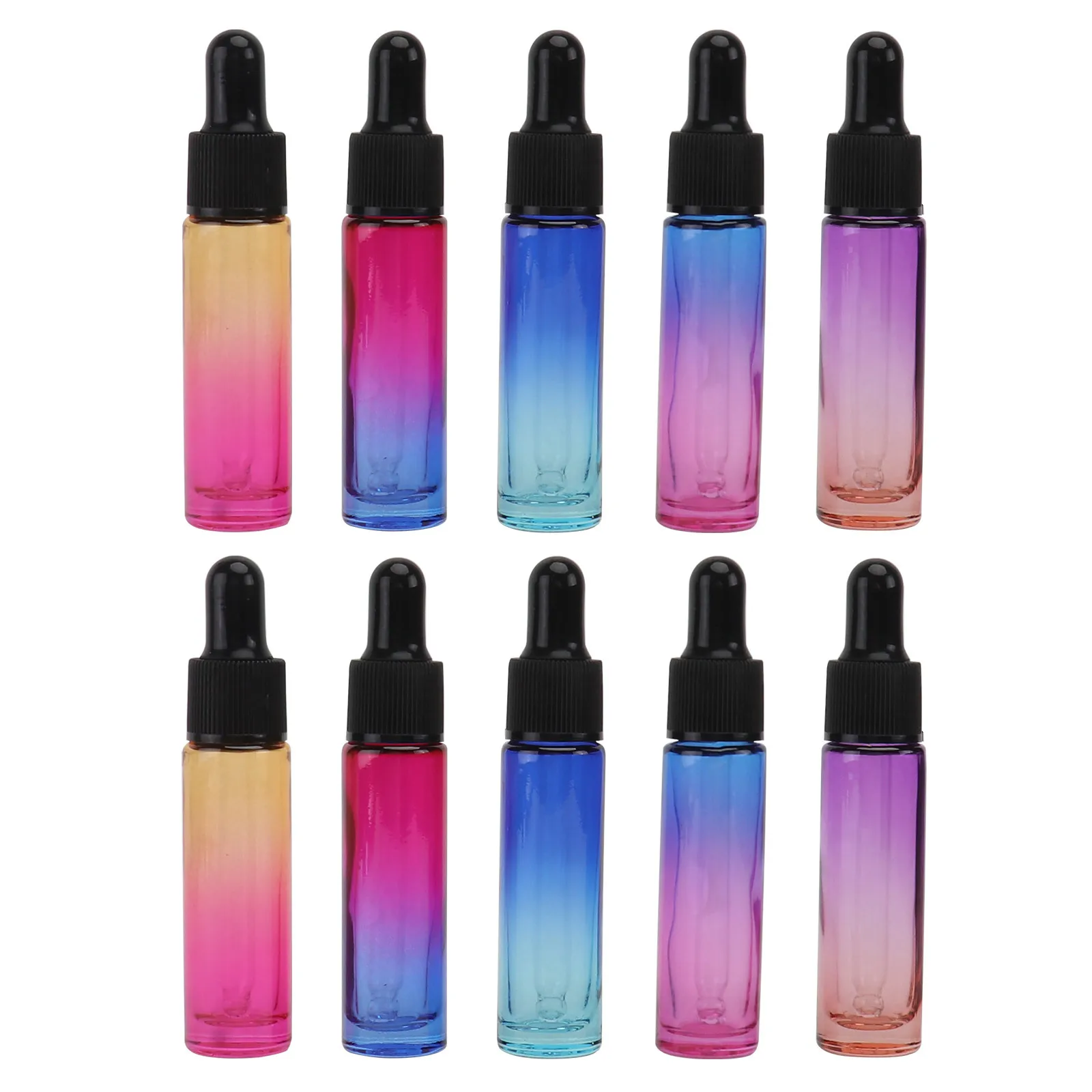 10 قطع من زجاجات قطارة الزجاج المتدرجة، زجاجات الزيوت العطرية المقاومة للتسرب، حاوية سائلة محمولة للسفر، زجاجة زيت طبيعي