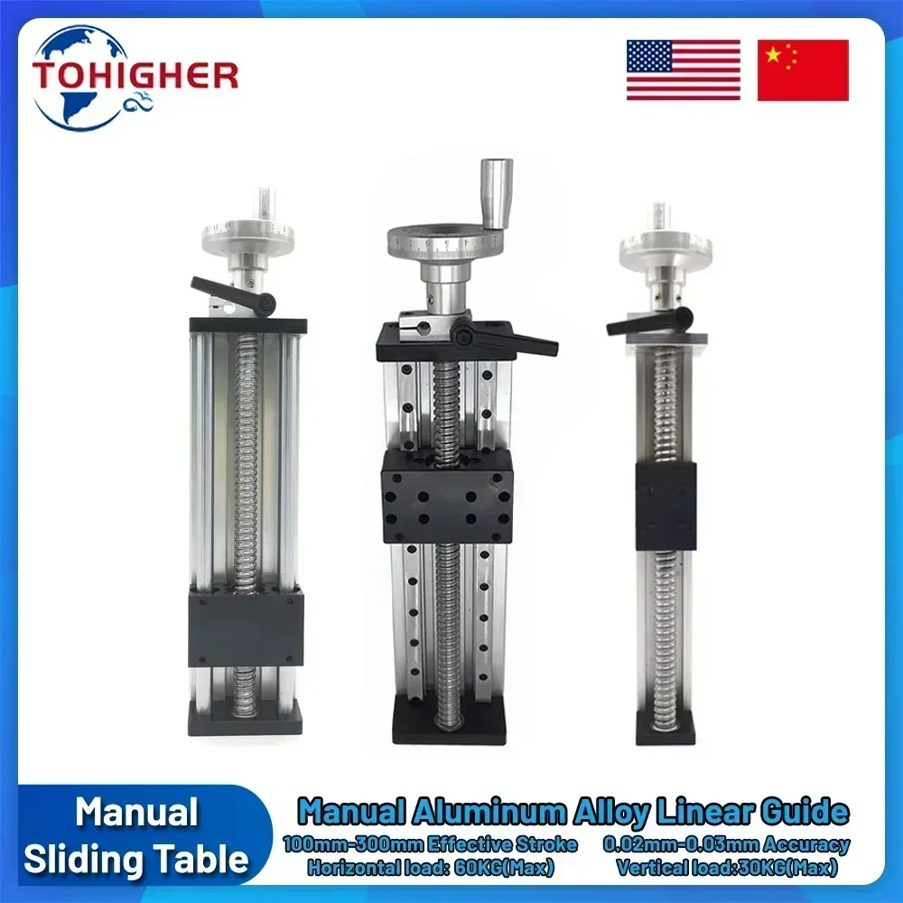 CNC Manual Sliding Table Digital Display Linear Rail Stage Module Single or double rail SFU1605 C7 Ballscrew with Handwheel