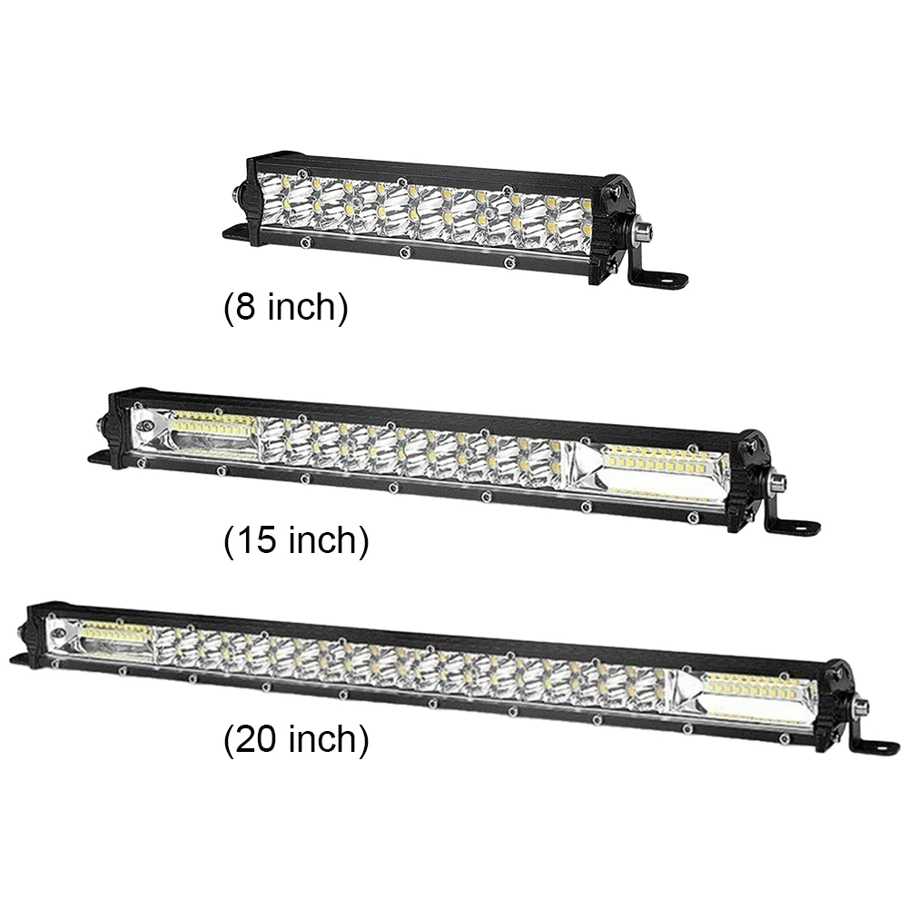 8/15/20 Inch Driving Light 60W/120W/180W Offroad Spot Flood Combo Beam 6000K Slim Spot Flood LED Bar Off Road LED Work Light Bar