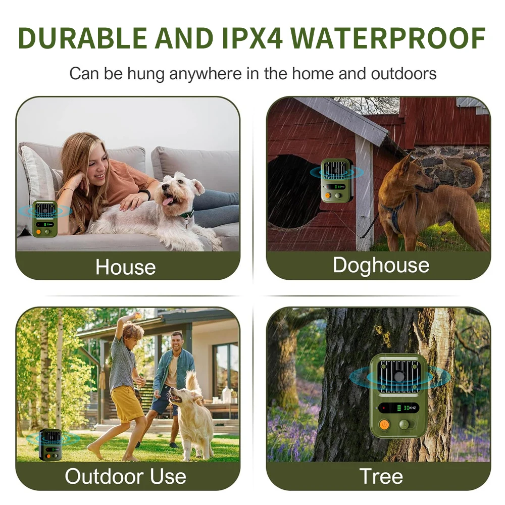 Ultrasonic Barking Stop Deterrent Device 3 Levels Smart Automatic Anti Barking Dog Trainer Household Pet Supplies Outdoor Indoor
