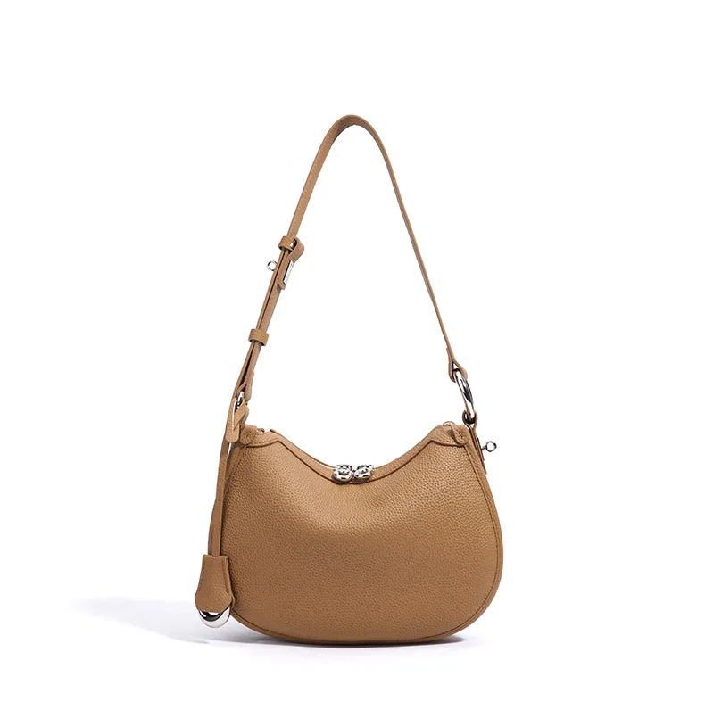 NIKI BAGS 2026 new women hobo bag half moon cowhide genuine leather crossbody shopping bag Large-capacity Crossbody Bag