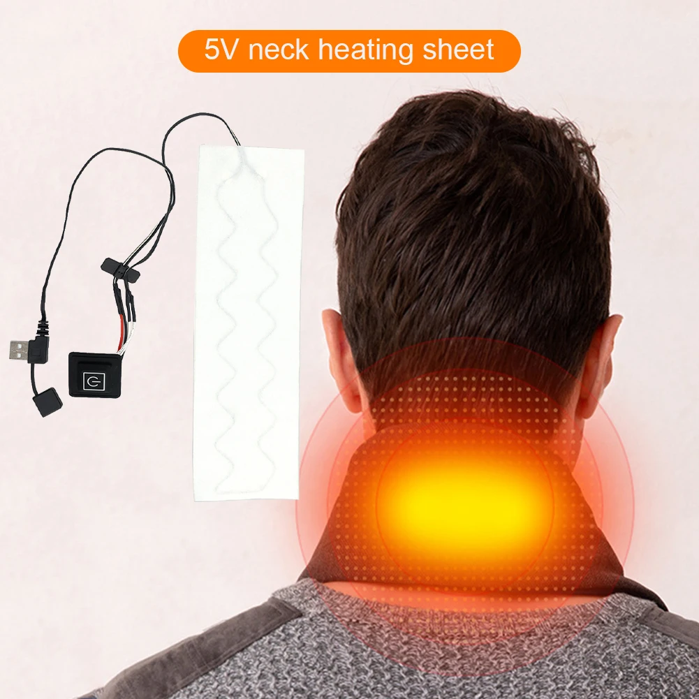 5V Scarf Lined USB Fiber Heater Carbon Electric Heated Jacket Soft Cushion Winter Men Vest Heating Clothes Warmer Pads Keep Warm