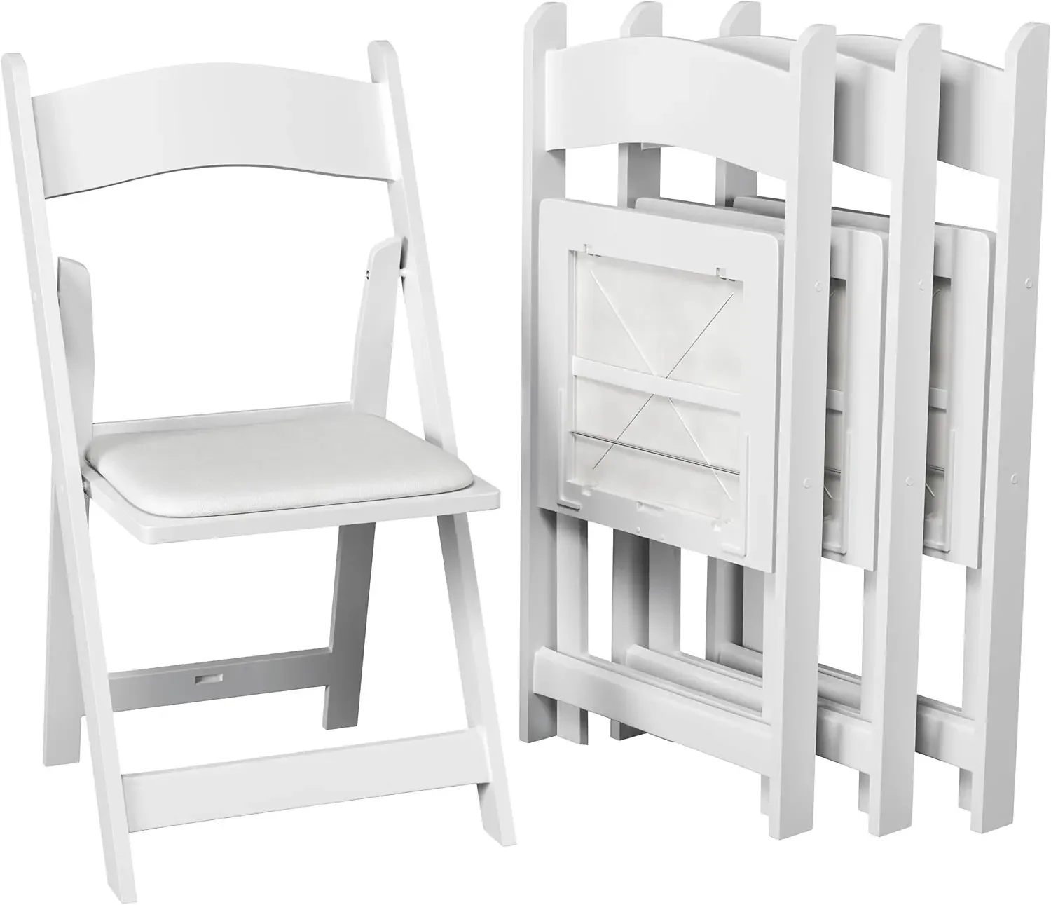 12 Resin Stackable Folding Chairs Folding Chairs with Padded Seats Indoor/Outdoor Folding Lightweight Foldable Chairs