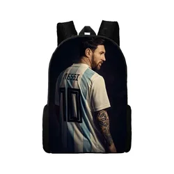 Football Star M-Messi Card Printed Lightweight Casual Children's Schoolbag Youth Backpack  Anime Cartoon Schoolbag