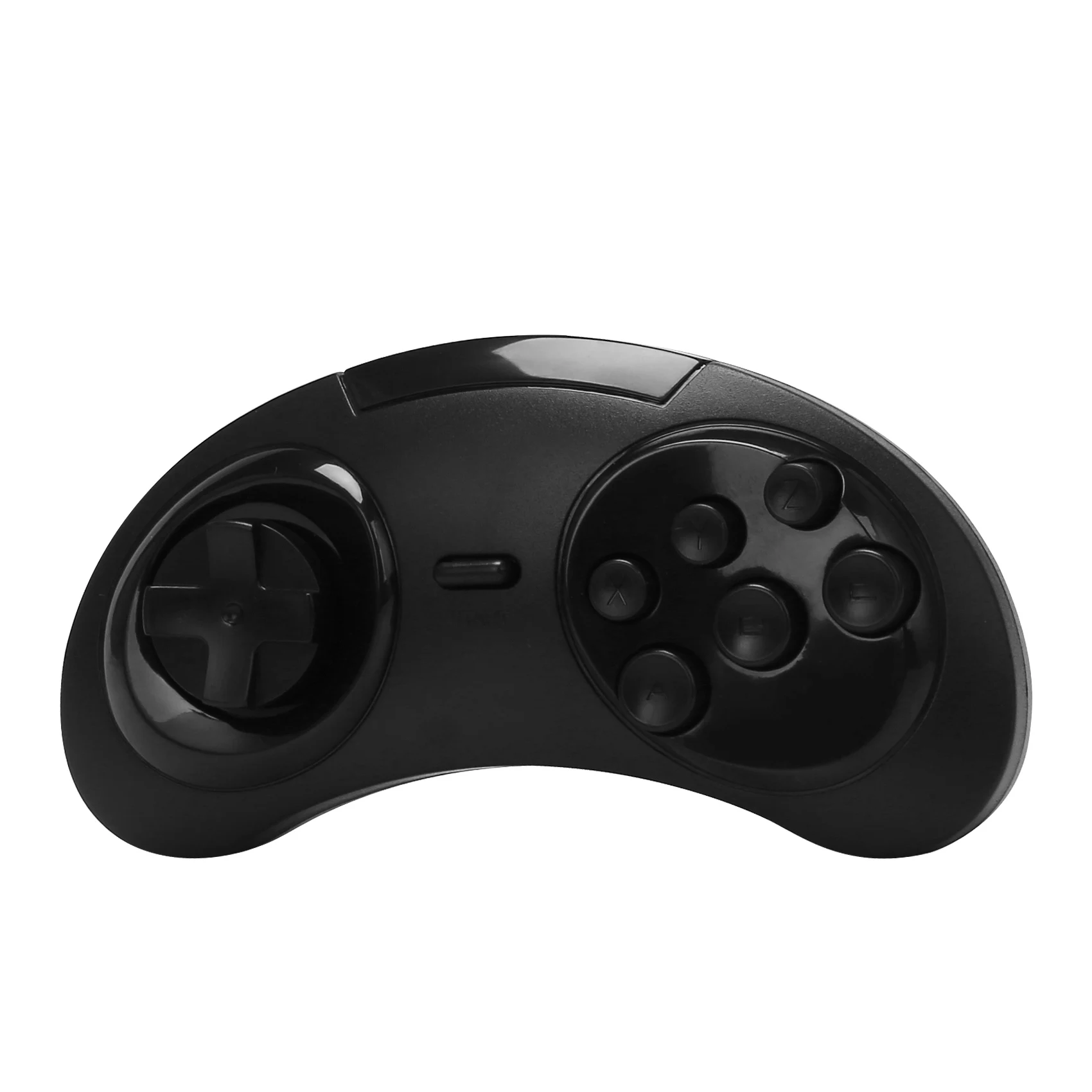 وحدة تحكم ألعاب USB سلكية مكونة من 6 مفاتيح من Gamepad Joypad لـ Sega Genesis / Md Pc / 2 Y1301 / Mac Mega Drive بلاستيك أسود