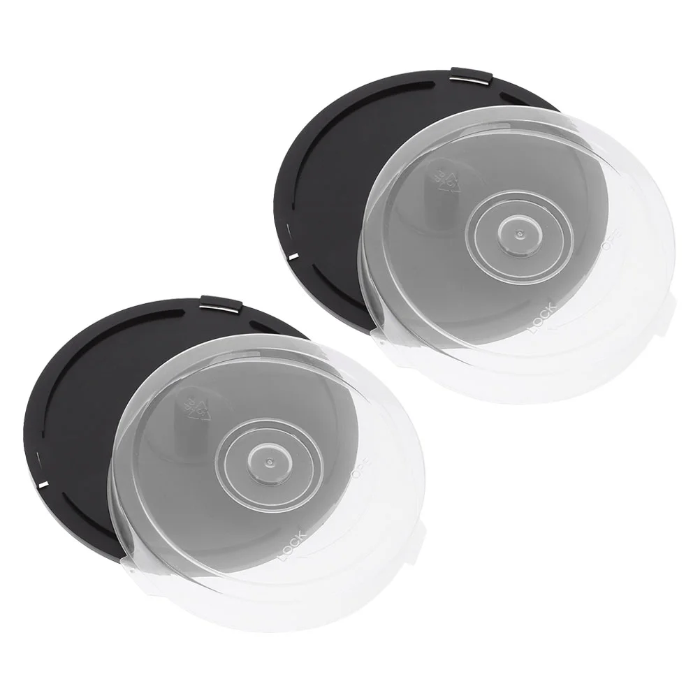 2ชิ้นที่ใส่ CD กล่องจัดเก็บ DVD แบบว่างเปล่ากล่องจัดระเบียบภาชนะถังพลาสติก