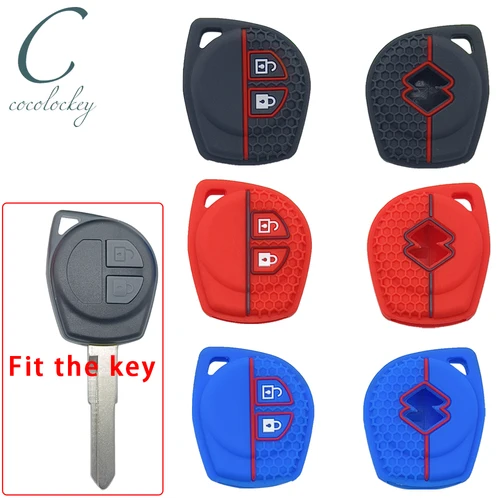 Cocolockey-funda protectora de silicona para llave remota, compatible con Suzuki Swift SX4 Vitara Jimny Grand AIto, 2 botones, accesorios para coche