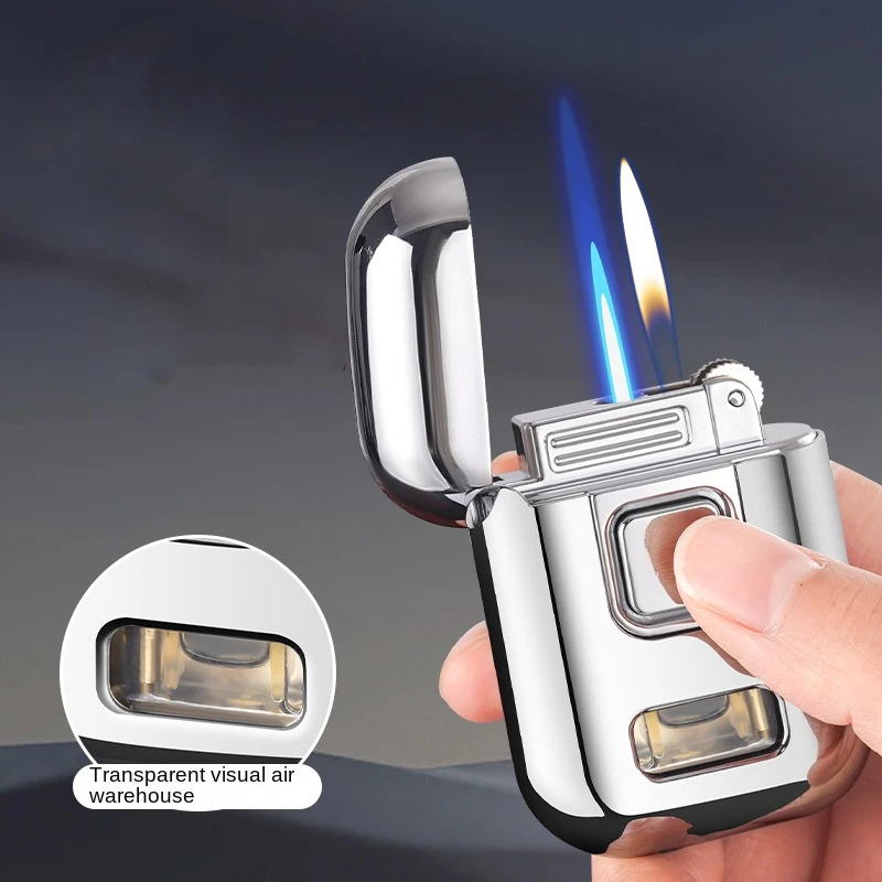 Mini Metal Windproof Cigar Cigarette Gas Lighter Jet Torch Two Types Flames Unusual Lighters Smoking Accessory Gadgets for Men