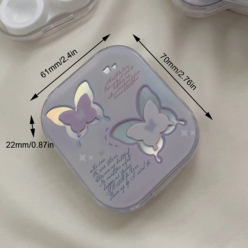 Portable Mini Contact Lens Box Applicator Removal Tool Kit With Mirror Care Box Contact Lens Container Cleaning Travel Home Gift