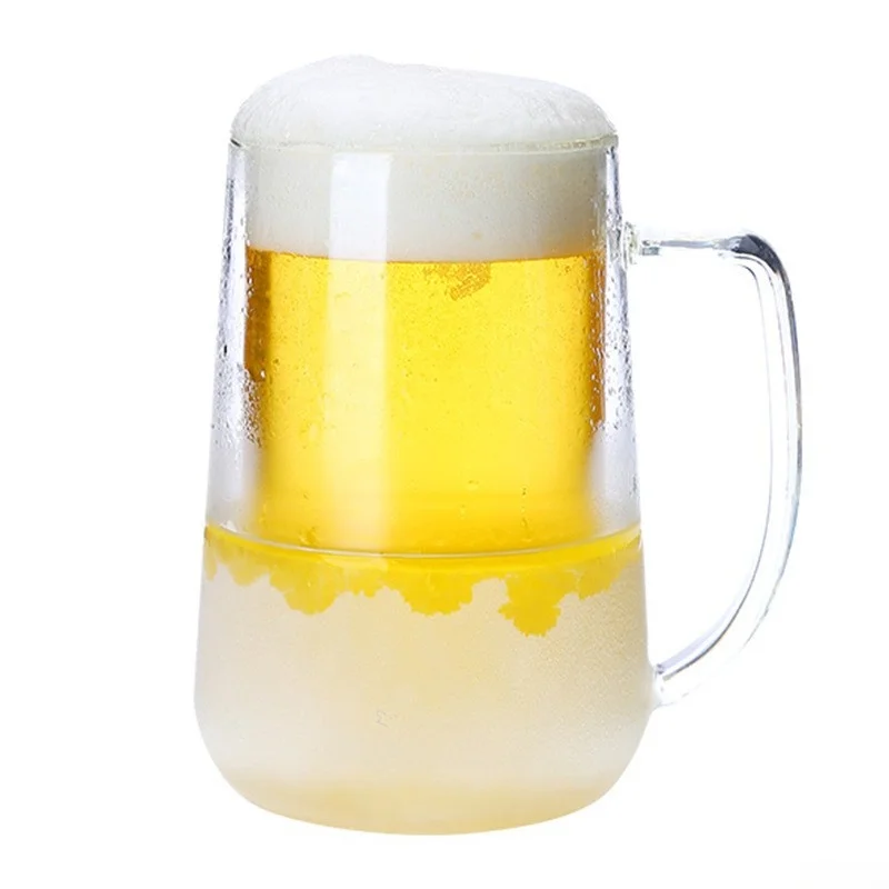 

Freezing Beer Glasses Double Layered High Borosilie Glass Instantly Cold Glasses Freezer Friendly New Product Handmade Glass