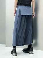 EAM High Elastic Waist Blue Irregular Mesh Spliced Wide Leg Pants New Trousers Women Fashion Tide  Autumn 2026 1DJ1338 3