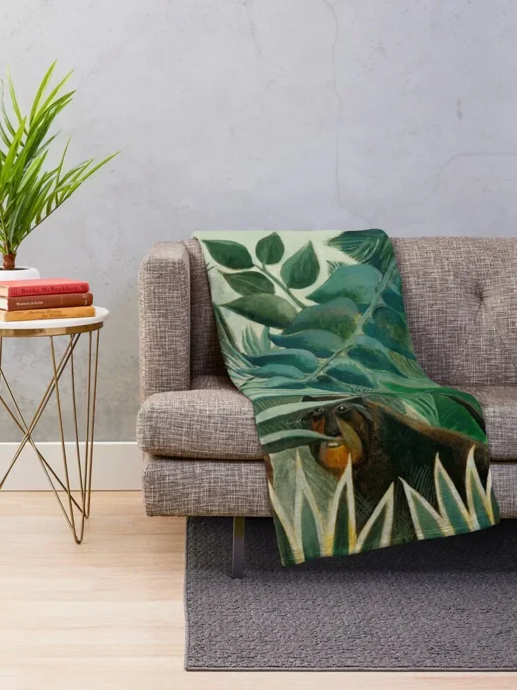 The Equatorial Jungle - Henri Rousseau Throw Blanket Loose Blankets For Sofas Flannel Blankets