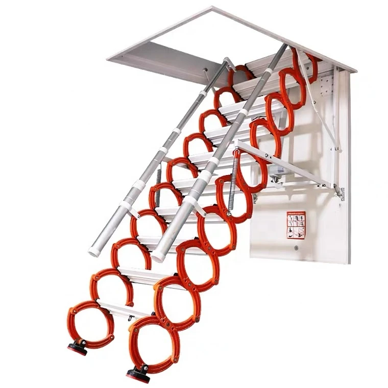 new products electric loft ladder manual loft ladder with handrail aluminium electric telescopic attic stair