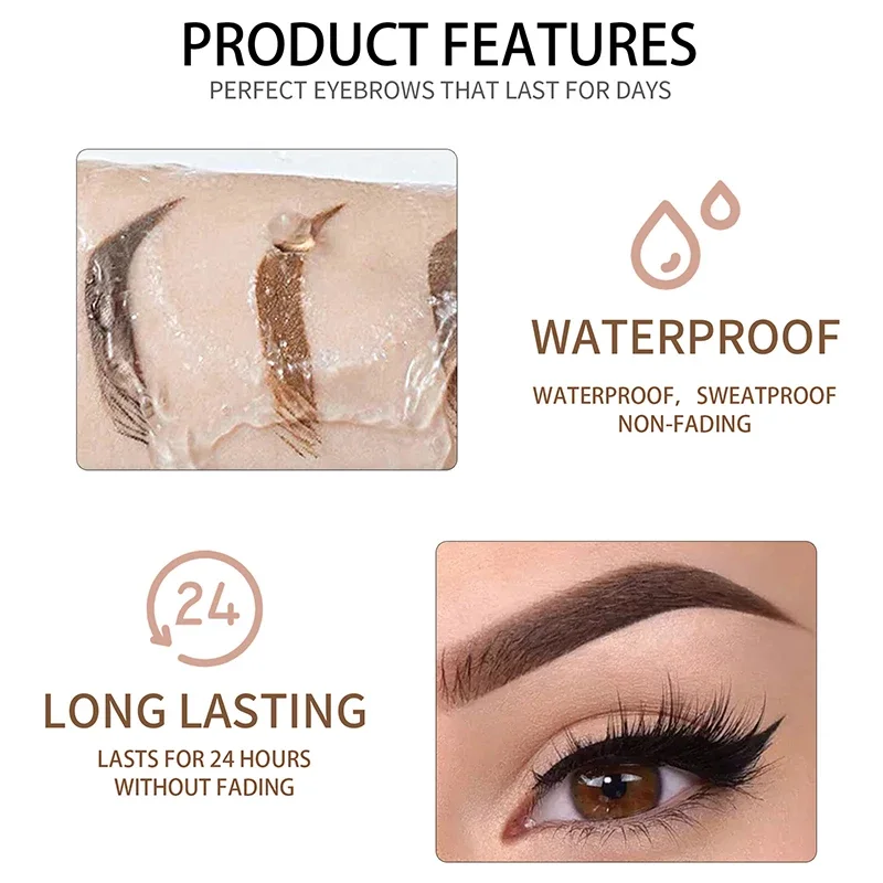 Crème liquide pour les yeux, 8 documents, gel imperméable, ne tache pas facilement, embau, embau, embauà double tête avec brosse à mascara