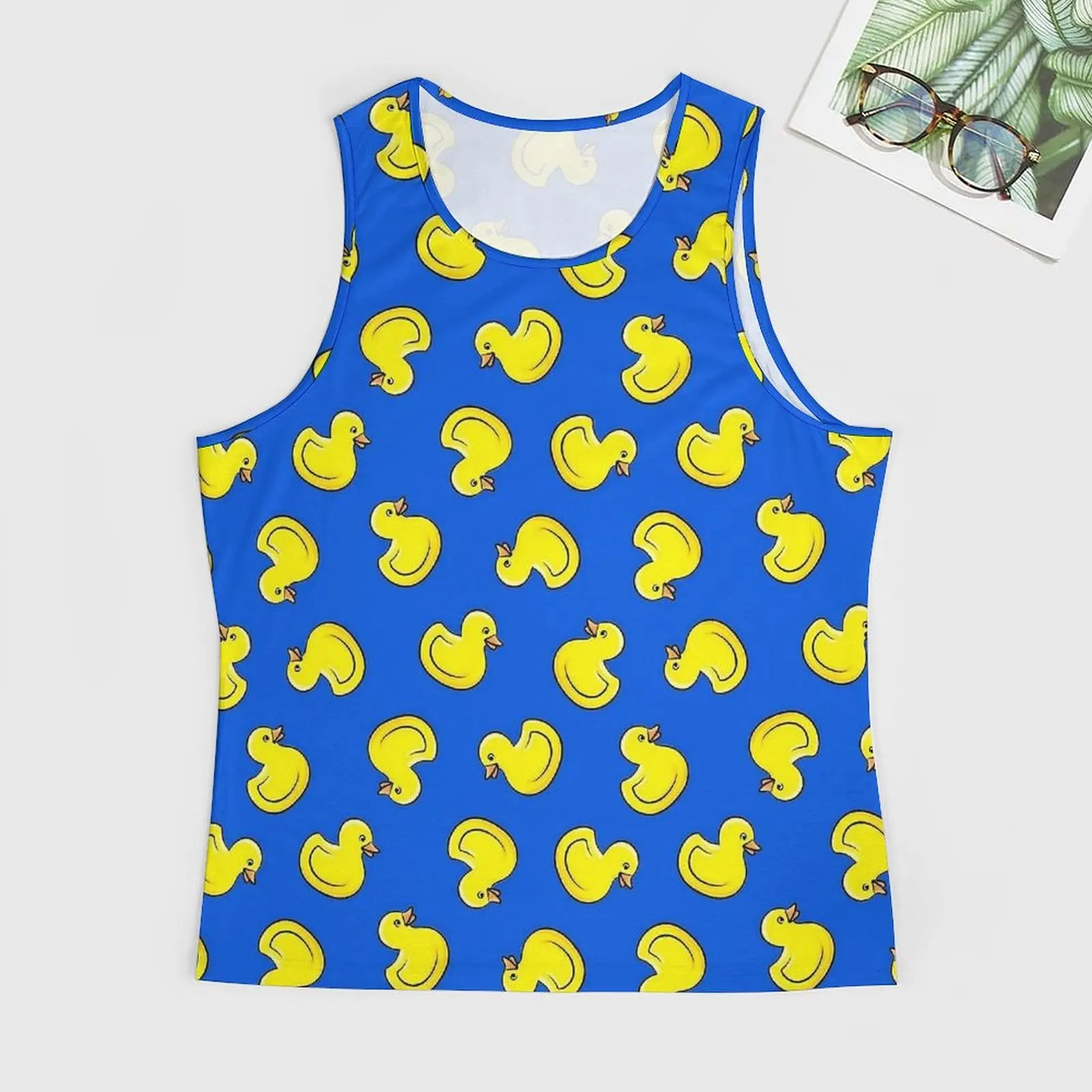 Rubber Ducks Tank Top Male Duck Bath Toy Tops Summer Pattern Training Cool Oversized Sleeveless Shirts