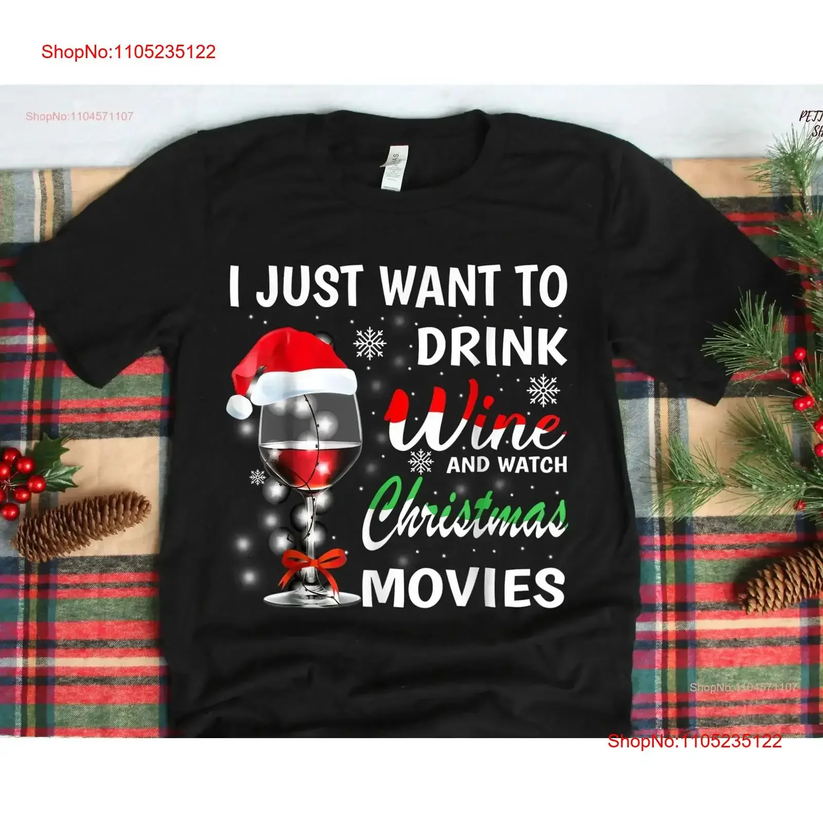 

Я просто хочу пить вино и смотрят рождественские фильмы Футболки Праздничные свитера Зимняя винтажная стильная уличная одежда