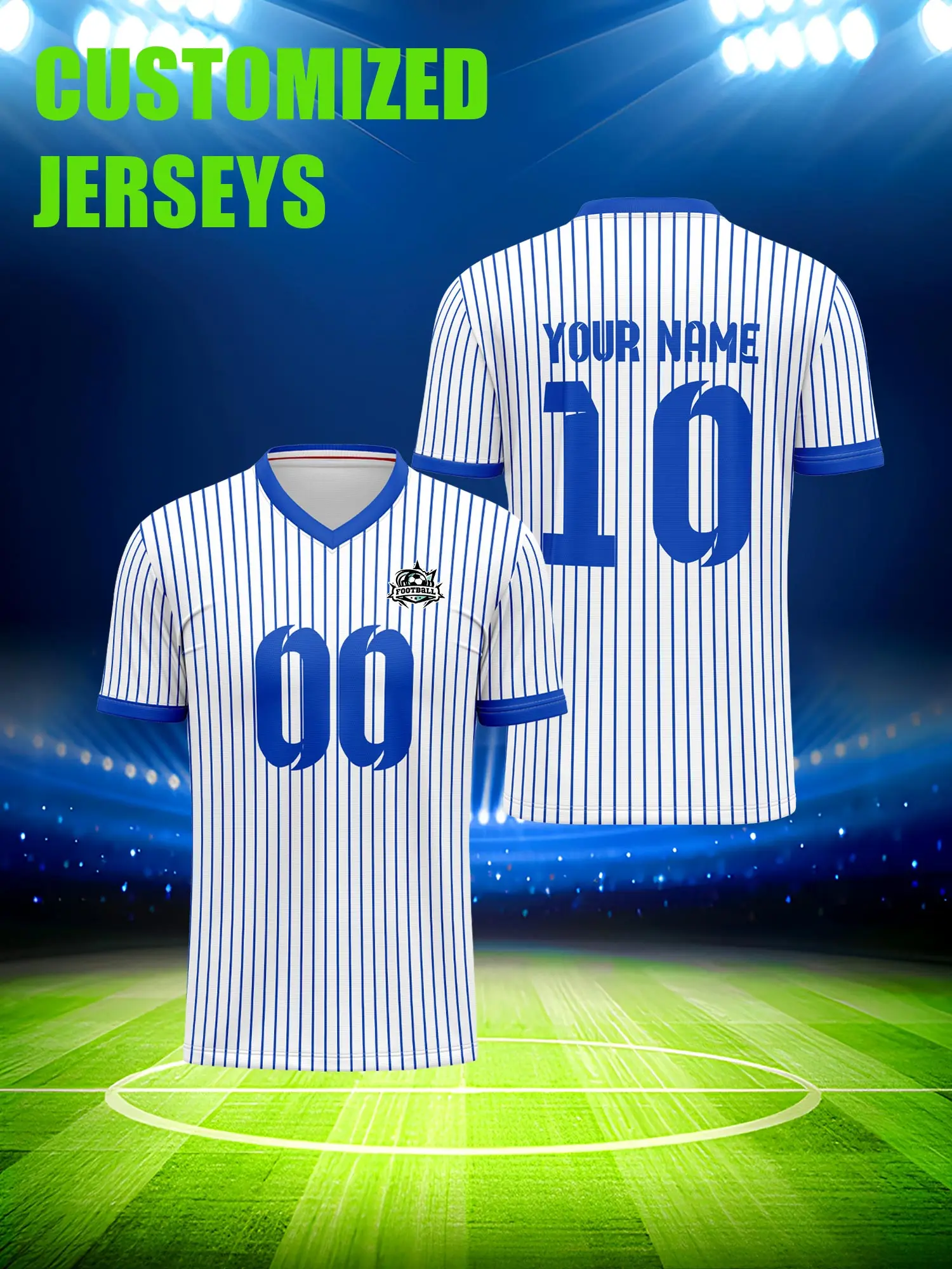 

Спортивная футболка с V-образным вырезом для взрослых и детей, с индивидуальным именем и номером, быстросохнущая, модная, с сублимационной печатью, 2026