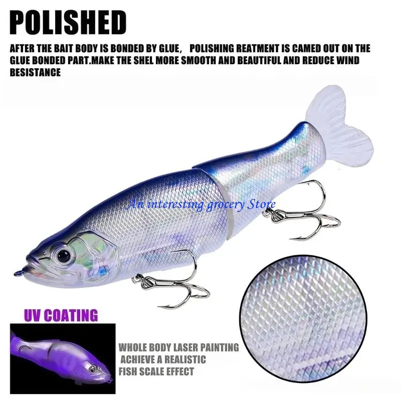 652D Multi Jointed Swimbaits Angelgerät Künstliche Harte Köder Schwimmköder 32g 135mm Langsam sinkender Angelköder mit Haken – Detail 2