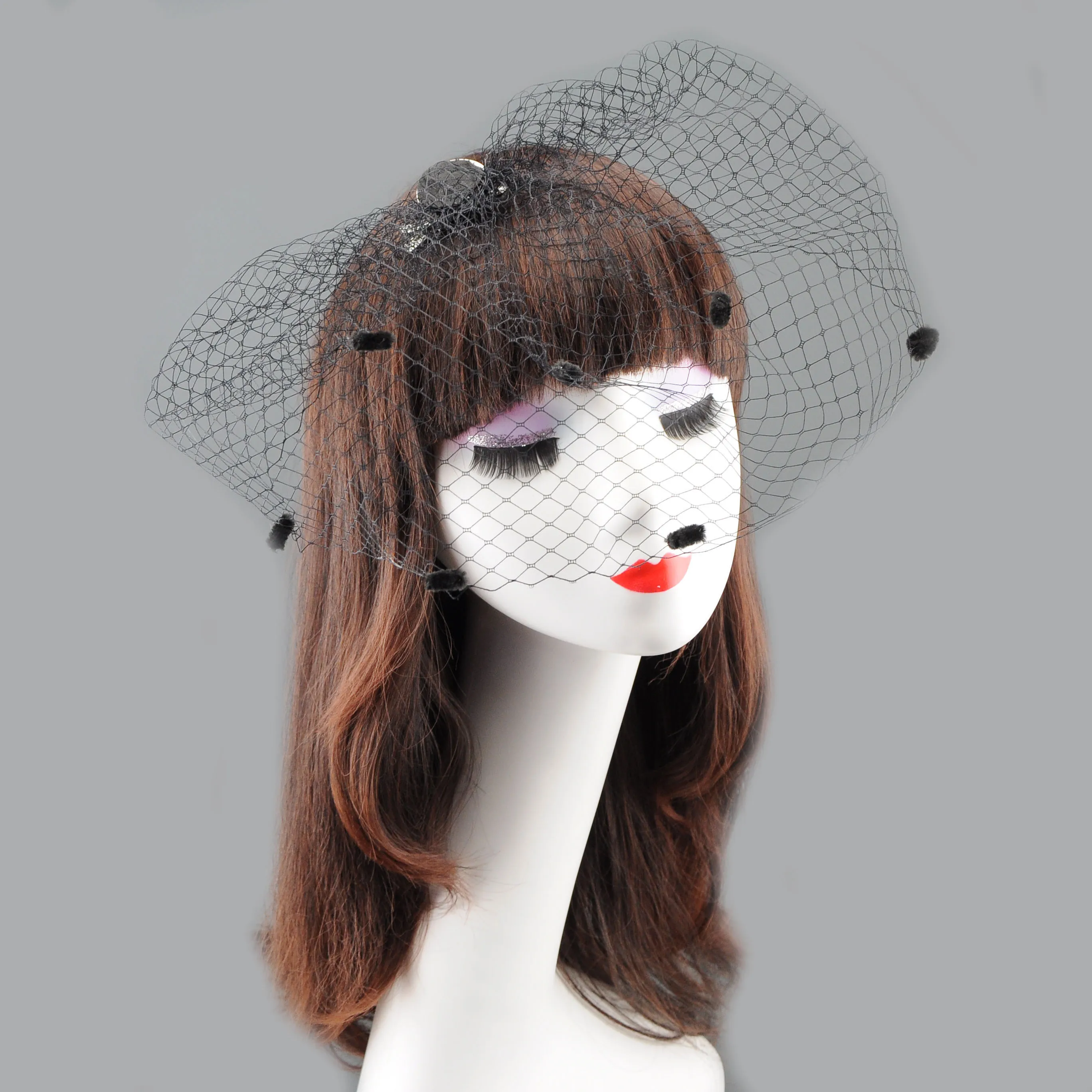 20s Women Fascinator Hat, Birdcage Veil Mesh Headband, Vintage 1920s Flapper Party Headpiece