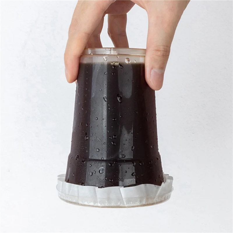 【Must-Haves】5X Round Shape Leak Proof Paper Film Coffee Spill Proof Gasket Leak Proof Paper Films,Milk Tea Sealing For 7-9.5Cm C