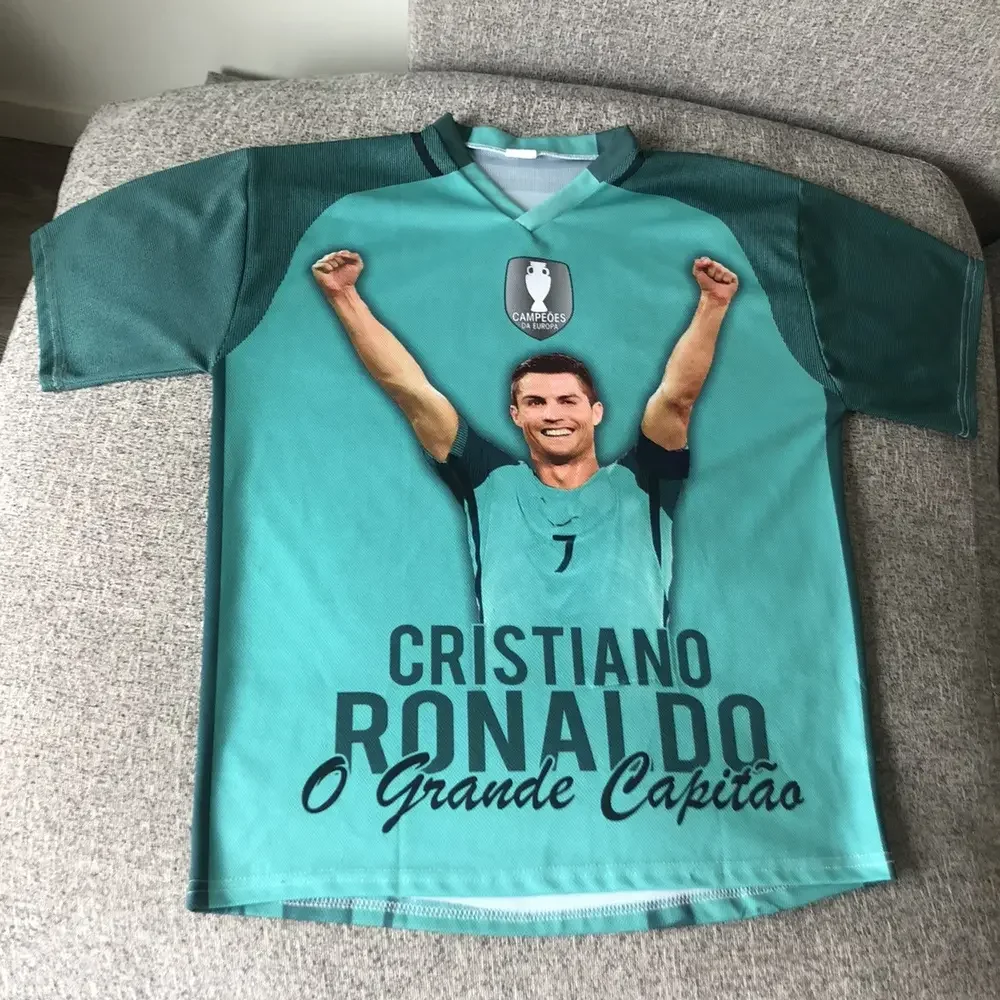 

Summer Men Clothes Football Soccer Jersey Adult Breathable Quick-Drying Tee Sport Top Ronaldo Portugal “O Grande Capitão”